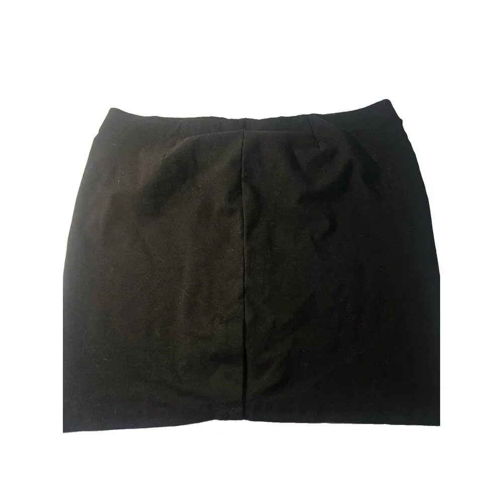 Roz & Ali Straight Skirt Womens 3X Ultra Stretch Ponte Black Work Essentials